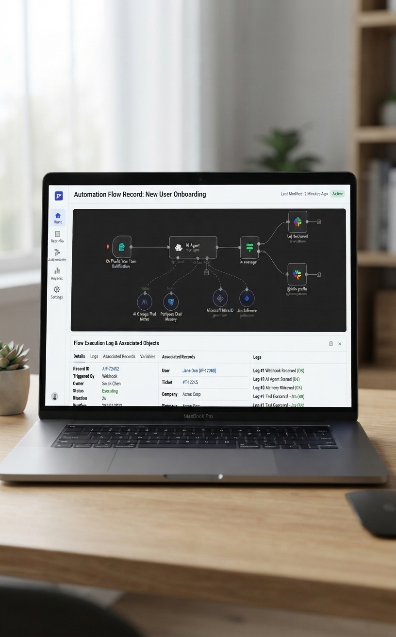 Structured records updated by automation
